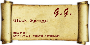 Glück Gyöngyi névjegykártya